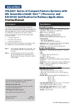 Advantech ITA-5231 Series Startup Manual preview