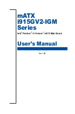 Preview for 1 page of Advantech mATX i915GV2-IGM Series User Manual