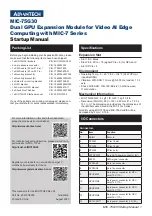 Предварительный просмотр 1 страницы Advantech MIC-75G30 Startup Manual