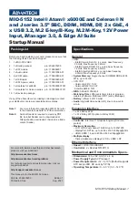 Preview for 1 page of Advantech MIO-5152 Startup Manual