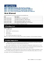 Предварительный просмотр 1 страницы Advantech MOS-1120Y-0201E User Manual