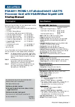 Preview for 2 page of Advantech PCA-6011 Startup Manual