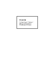 Preview for 1 page of Advantech PCA-6166 User Manual