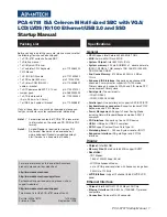 Preview for 1 page of Advantech PCA-6781 Startup Manual