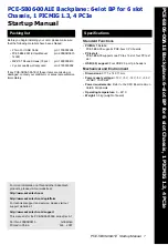 Preview for 1 page of Advantech PCE-5B06-00A1E Startup Manual