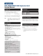 Preview for 1 page of Advantech PCE-GIGE2 Startup Manual