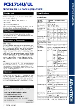 Preview for 1 page of Advantech PCI-1714U Startup Manual