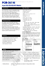 Preview for 1 page of Advantech PCM-3614I Startup Manual