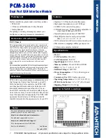 Preview for 1 page of Advantech PCM-3680 Startup Manual