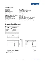 Preview for 7 page of Advantech ProFlat IDP-31320W User Manual