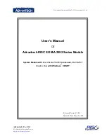 Preview for 1 page of Advantech RISC Module SOM-A2552 User Manual