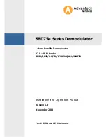 Preview for 1 page of Advantech SBD75e Series Installation And Operation Manual