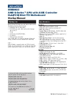 Preview for 1 page of Advantech SIMB-M22 Startup Manual