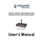 Предварительный просмотр 1 страницы Advantek Networks AWR-854G User Manual