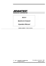 ADVANTEST R3131 Series Operation Manual preview