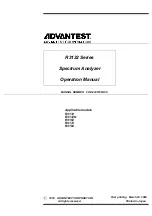 Preview for 1 page of ADVANTEST R3132 Series Operation Manual