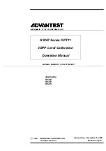 Preview for 1 page of ADVANTEST R3264 Operation Manual