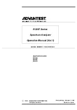 Предварительный просмотр 1 страницы ADVANTEST R3267 series Operation Manual