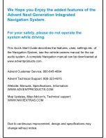Предварительный просмотр 2 страницы Advent GMCNAV2 Quick Start Manual