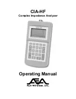 AEA CIA-HF Operating Manual preview