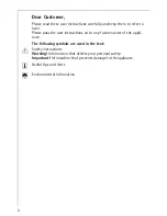 Preview for 2 page of AEG Electrolux COMPETENCE E3000-4 Operating Instructions Manual