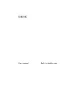 Preview for 1 page of AEG Electrolux U88106 User Manual