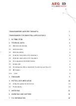 Предварительный просмотр 2 страницы AEG ID ARE K1 / RS232 Manual