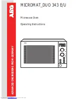 Preview for 1 page of AEG 343 E Operating Instructions Manual