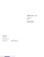 AEG ARCTIS 238-1 GS Operating Instructions Manual preview