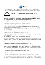 AEG BLR-CA Operating & Commissioning Instructions preview