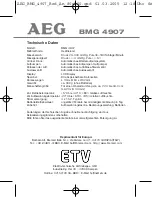 Предварительный просмотр 110 страницы AEG BMG 4907 Instruction Manual & Guarantee