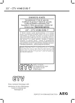 Предварительный просмотр 38 страницы AEG CTV 4948 Manual