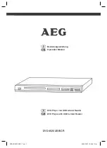 Preview for 1 page of AEG DVD 4525 CR Operation Manual