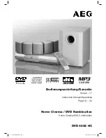 Preview for 1 page of AEG DVD 4602 HC Instruction Manual & Guarantee