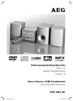 Preview for 1 page of AEG DVD 4603 HC Instruction Manual & Guarantee