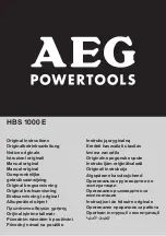 AEG HBS 1000 E Original Instructions Manual preview