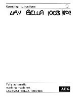 Предварительный просмотр 1 страницы AEG Lavamat Bella 1003 Operating Instructions Manual