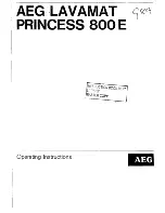 Preview for 1 page of AEG Lavamat Princess 800 E Operating Instructions Manual