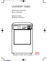 Предварительный просмотр 1 страницы AEG LAVATHERM T36800 Operating Instructions Manual