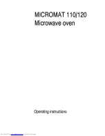 AEG MICROMAT 110 Operating Instructions Manual preview