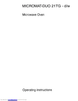 AEG Micromat-DUO 21TG d/w Operating Instructions Manual preview