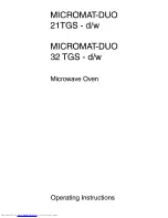 AEG Micromat-DUO 21TGS d/w Operating Instructions Manual preview