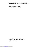 AEG MICROMAT DUO 4274 L Operating Instructions Manual preview