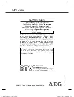 Preview for 62 page of AEG MPS 4920 Instruction Manual