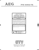 Предварительный просмотр 92 страницы AEG PW 4916 FA Instruction Manual