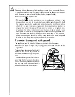 Предварительный просмотр 6 страницы AEG SANTO 70298 DT Operating Instructions Manual