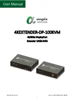 Предварительный просмотр 1 страницы Aegis 4KEXTENDER-DP-100KVM User Manual