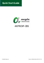 Предварительный просмотр 1 страницы Aegis 4KPROIP-CBS Quick Start Manual