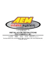 Preview for 1 page of AEM 21-683 Installation Instructions Manual