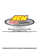 Preview for 1 page of AEM 21-705 Installation Instructions Manual